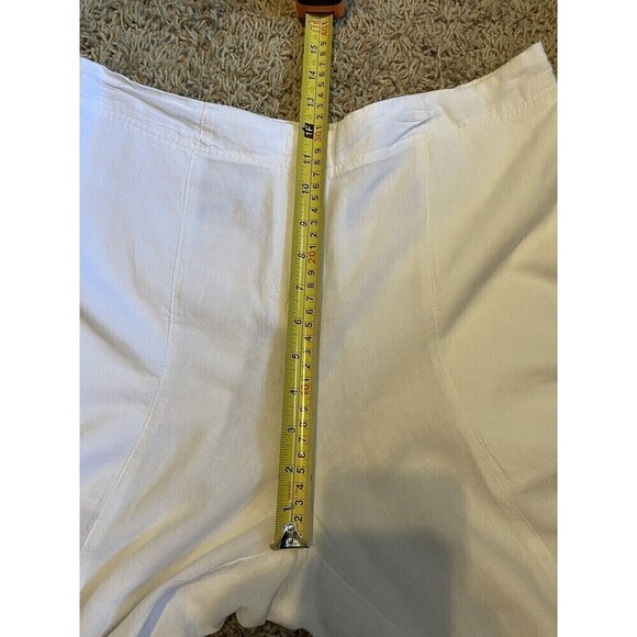 Nic + ZOE Pants Womens Size 12 Wide Leg Linen Blend White Stretch Elastic Waist - Picture 10 of 12